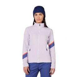 Kurtka narciarska polarowa damska Rossignol Strawpile. Fioletowe kurtki sportowe damskie Rossignol, na zimę, s, bez wzorów, z materiału, bez ramiączek, bez kaptura, narciarskie. Za 385.05 zł.