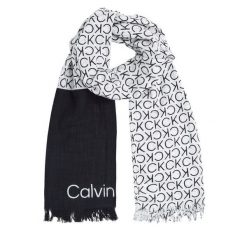 Szal Calvin Klein. Czarne szaliki damskie Calvin Klein, bez wzorów. Za 269.99 zł.