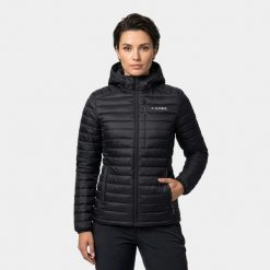 Kurtka damska puchowa lekka Alpinus Kiruna. Czarne kurtki sportowe damskie Alpinus, na jesień, m, bez wzorów, z nylonu, bez ramiączek, z kapturem, trekkingowe. Za 399.00 zł.