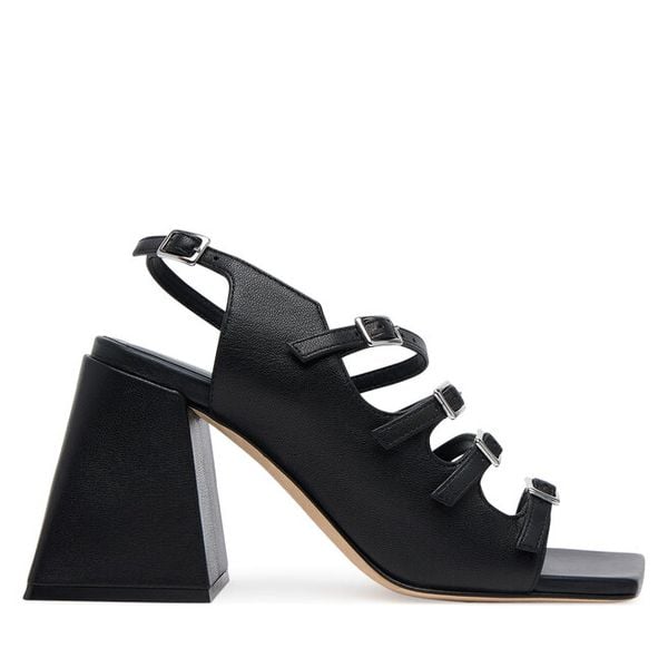 Sandały Vic Matié. Czarne sandały damskie Vic Matié, bez wzorów, bez obcasa, na słupku, bez zapięcia. Za 1,579.00 zł.