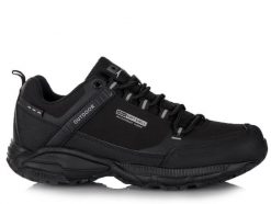 Buty męskie turystyczne trekkingowe DK PREDATOR BLK SOFTSHELL. Czarne trekkingi męskie DK, na jesień, z gumy, bez zapięcia. Za 159.00 zł.