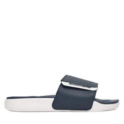 Klapki Skechers. Niebieskie klapki męskie Skechers, bez wzorów, bez zapięcia. Za 159.99 zł.