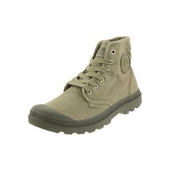 Buty do chodzenia męskie Palladium Pampa HI. Zielone buty zimowe męskie Palladium, bez wzorów, z gumy, za kostkę, bez obcasa, bez zapięcia. Za 329.99 zł.
