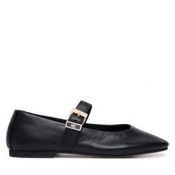 Baleriny Tommy Hilfiger. Czarne balerinki damskie Tommy Hilfiger, bez wzorów, bez obcasa, bez zapięcia. Za 529.99 zł.