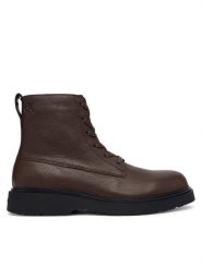 Calvin Klein Trzewiki Combat Ess Lace Up Zip Boot Lth YM0YM01373 Brązowy. Brązowe botki męskie Calvin Klein, bez wzorów, ze skóry, bez obcasa, bez zapięcia. Za 699.99 zł.