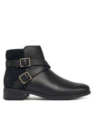 Clarks Botki Havisham Bay 26182941 Czarny. Czarne botki damskie Clarks, bez wzorów, ze skóry, bez obcasa, na płaskiej podeszwie, bez zapięcia. Za 389.99 zł.