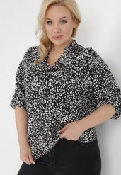 Czarna Bluzka Eunite. Czarne bluzki damskie Born2be, xl, bez wzorów, eleganckie, bez kołnierzyka, bez ramiączek. Za 59.99 zł.