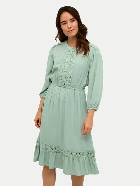 Kaffe Sukienka letnia Freya 10507544 Zielony Regular Fit. Zielone sukienki damskie Kaffe, na lato, bez wzorów, z wiskozy, bez kołnierzyka, bez ramiączek. Za 209.99 zł.