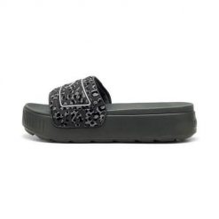 Klapki damskie Puma Karmen Slide. Klapki damskie Puma, na lato, bez wzorów, z materiału, klasyczne, bez obcasa, bez zapięcia. Za 153.99 zł.