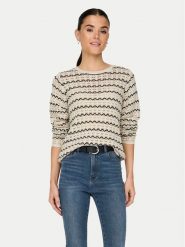 ONLY Sweter Asa 15324522 Beżowy Regular Fit. Brązowe swetry nierozpinane damskie ONLY, s, bez wzorów, z bawełny, bez kołnierzyka, bez ramiączek. Za 139.99 zł.