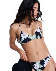 Trójkątny stanik bikini dla Kobiety PRINTED ESSENTIALS Czarny. Czarne stroje kąpielowe damskie Roxy, l, bez wzorów, z elastanu. Za 149.99 zł.