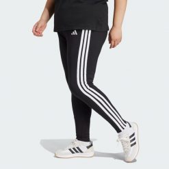 Legginsy Essentials 3-Stripes Cotton (Plus Size). Białe legginsy damskie Adidas, bez wzorów. Za 129.00 zł.
