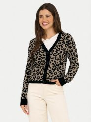 ONLY Kardigan Leo 15349819 Brązowy Regular Fit. Brązowe kardigany damskie ONLY, l, bez wzorów, z syntetyku, bez kołnierzyka. Za 169.99 zł.