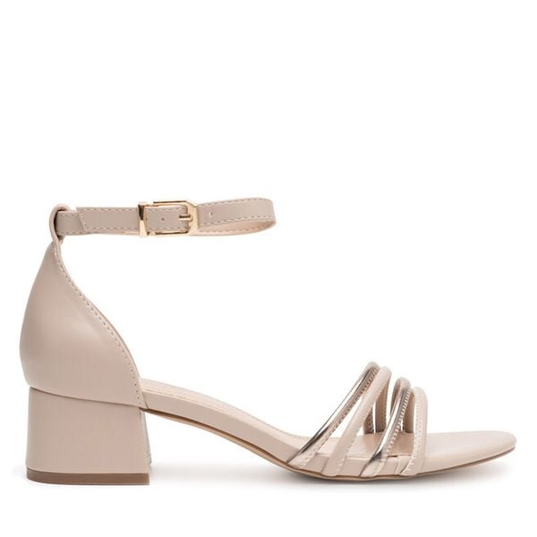 Sandały JENNY. Brązowe sandały damskie Jenny, bez wzorów, bez obcasa, na słupku, bez zapięcia. Za 129.99 zł.