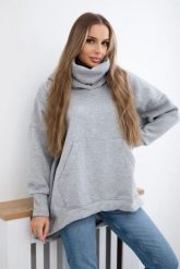 Bluza ocieplana oversize szara. Szare bluzy damskie KESI, l, bez wzorów, z bawełny, bez ramiączek, bez kaptura. Za 270.16 zł.