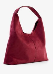 Torebka typu shopper z imitacji skóry welurowej. Czerwone shopperki damskie bonprix, bez wzorów, ze skóry, duże, bez dodatków. Za 122.99 zł.