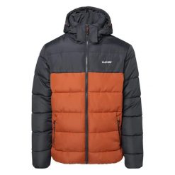 Kurtka z kapturem Hi-Tec Safi SP. Brązowe kurtki sportowe męskie Hi-tec, m, bez wzorów, z materiału, z kapturem, rowerowe. Za 272.60 zł.