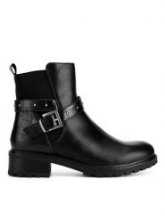 Clara Barson Botki WS2971-35 Czarny. Czarne botki damskie Clara Barson, bez wzorów, ze skóry, bez obcasa, na płaskiej podeszwie, bez zapięcia. Za 159.99 zł.