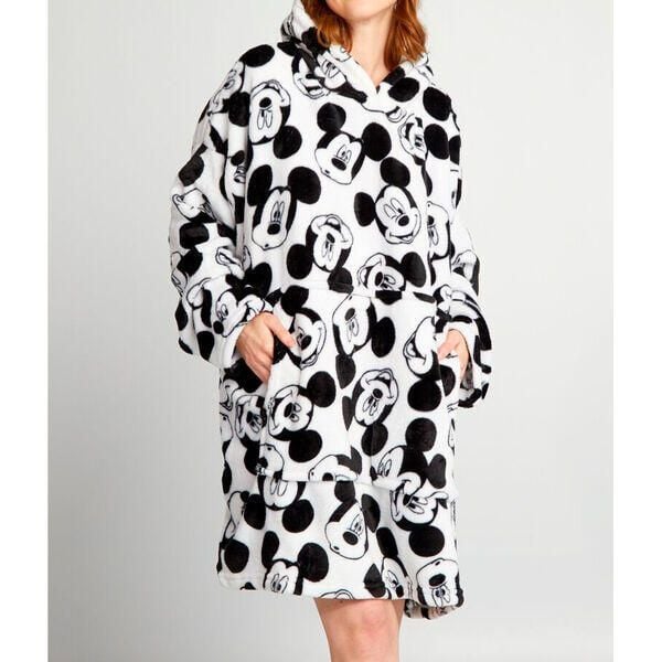 Bluza z kapturem Disney Mickey. Białe bluzy damskie Disney, m, bez wzorów, z materiału, młodzieżowe, bez ramiączek, z kapturem. Za 225.50 zł.