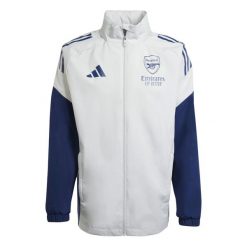 Kurtka dresowa zewnętrzna Arsenal 2025/26. Niebieskie kurtki sportowe męskie Adidas, l, bez wzorów, z dresówki, bez kaptura, na fitness i siłownię. Za 346.00 zł.