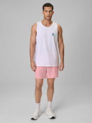 4F Spodenki plażowe boardshorty męskie - różowe M. Czerwone szorty męskie 4F, bez wzorów, z materiału. Za 79.99 zł.