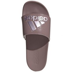 Klapki adidas Adilette Comfort W GX4298 brązowe. Brązowe klapki damskie bez wzorów, sportowe, bez obcasa, bez zapięcia. Za 312.79 zł.