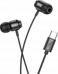 Słuchawki Hoco HOCO słuchawki przewodowe Typ C z mikrofonem M122 czarne. Czarne słuchawki dokanałowe Hoco. Za 13.96 zł.