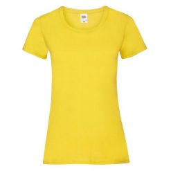 Koszulka Damska Valueweight. Żółte bluzki damskie fruit of the loom, l, bez wzorów, sportowe, bez kołnierzyka, bez ramiączek. Za 30.99 zł.