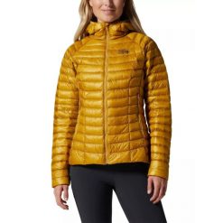 Kurtka puchowa damska Mountain Hardwear Ghost Whisperer/2 Hoody. Żółte kurtki sportowe damskie MOUNTAIN HARDWEAR, l, bez wzorów, z puchu, bez ramiączek, bez kaptura, trekkingowe. Za 1,399.00 zł.