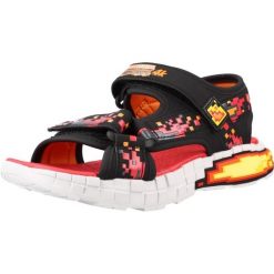 Sandały SKECHERS 402161L Czarny. Czarne sandały damskie Skechers, bez wzorów, z materiału, bez zapięcia. Za 159.99 zł.