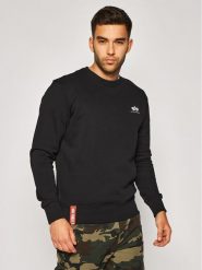 Alpha Industries Bluza Basic 188307 Czarny Regular Fit. Czarne bluzy męskie Alpha Industries, m, bez wzorów, z bawełny, bez ramiączek, bez kaptura. Za 169.99 zł.