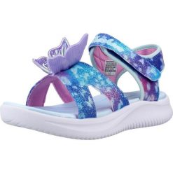 Sandały SKECHERS 303109L Niebieski. Niebieskie sandały damskie Skechers, bez wzorów, z syntetyku, bez obcasa, bez zapięcia. Za 159.99 zł.