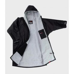 Kurtka wodoodporna z długimi rękawami Dryrobe Advance. Czarne kurtki sportowe damskie DRYROBE, l, bez wzorów, z materiału, bez ramiączek, bez kaptura, trekkingowe. Za 826.50 zł.