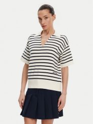 Tommy Hilfiger Sweter WW0WW45400 Beżowy Regular Fit. Brązowe swetry nierozpinane damskie Tommy Hilfiger, xxs, bez wzorów, z bawełny, bez kołnierzyka, bez ramiączek. Za 319.99 zł.