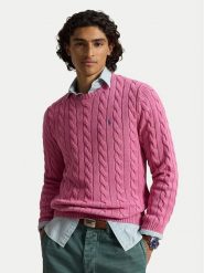 Polo Ralph Lauren Sweter 710775885550 Różowy jasny Regular Fit. Czerwone swetry męskie Polo Ralph Lauren, l, bez wzorów, z bawełny, bez kołnierzyka, bez ramiączek. Za 949.99 zł.