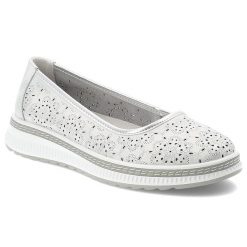 Półbuty damskie S.Barski, ze skóry naturalnej licowej ażurowy kwiatowy wzór lekka podeszwa komfortowe casual, srebrne, LR61-7038. Szare półbuty damskie S.BARSKI, w ażurowe wzory, ze skóry, casualowe, bez obcasa, bez zapięcia. Za 169.00 zł.