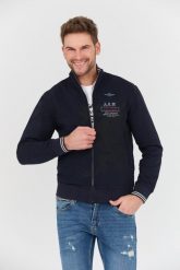 AERONAUTICA MILITARE Granatowa bluza Felpa. Niebieskie bluzy męskie Aeronautica Militare, l, bez wzorów, bez ramiączek, bez kaptura. W wyprzedaży za 569.99 zł.