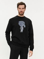 KARL LAGERFELD Bluza 705428 542941 Czarny Regular Fit. Czarne bluzy męskie KARL LAGERFELD, m, bez wzorów, z bawełny, bez ramiączek, bez kaptura. Za 399.99 zł.