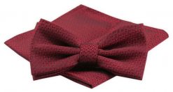 Męska Mucha z Poszetką (Alties) - Czerwona w Drobny Wzór. Czerwone krawaty i muchy Alties, bez wzorów, eleganckie. Za 54.00 zł.