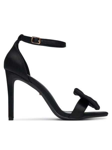 DeeZee Sandały EA6554-109 Czarny. Czarne sandały damskie DeeZee, bez wzorów, z materiału, bez obcasa, na szpilce, bez zapięcia. Za 149.99 zł.