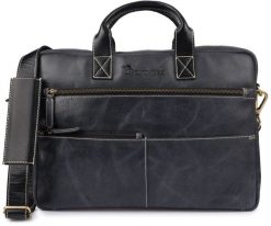 Torba męska skórzana na laptopa ramię komputer duża nubuk czarna Beltimore N04. Czarne torby na laptopa damskie Beltimore, bez wzorów, z nubiku. Za 499.24 zł.