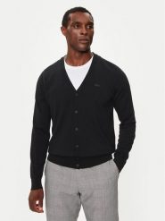 Lacoste Kardigan AH5665 Czarny Regular Fit. Czarne swetry męskie Lacoste, m, bez wzorów, z wełny, bez kołnierzyka, bez ramiączek. Za 769.99 zł.