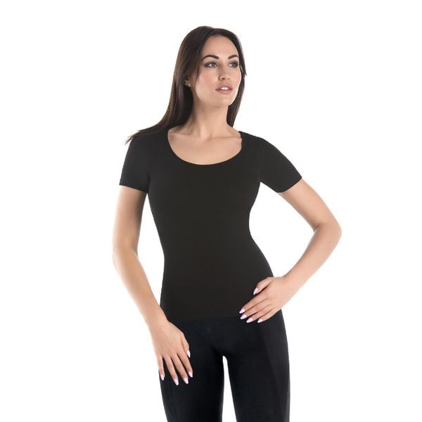 T-shirt damski bawełniany Teyli Solky. Czarne t-shirty damskie Teyli, xs, bez wzorów, z bawełny, sportowe, bez kołnierzyka, bez ramiączek. Za 99.95 zł.