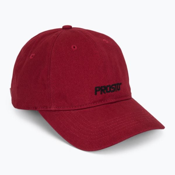 Czapka z daszkiem PROSTO Infinity. Czerwone czapki damskie Prosto., bez wzorów, z bawełny, klasyczne. Za 83.99 zł.