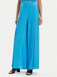 Patrizia Pepe Spodnie palazzo 2P1595/A057-CA04 Niebieski Relaxed Fit. Niebieskie spodnie materiałowe damskie Patrizia Pepe, bez wzorów, z materiału. Za 1,769.00 zł.