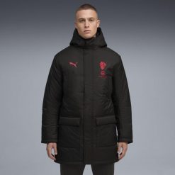 Męska kurtka treningowa na zimę AC Milan PUMA. Czarne kurtki męskie Puma, na zimę, l, bez wzorów, sportowe, bez kaptura. Za 699.00 zł.