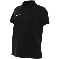 Koszulka damska Nike Dri-Fit Park 26 Polo. Czarne bluzki damskie Nike, bez wzorów, z bawełny, bez kołnierzyka, bez ramiączek. Za 115.99 zł.
