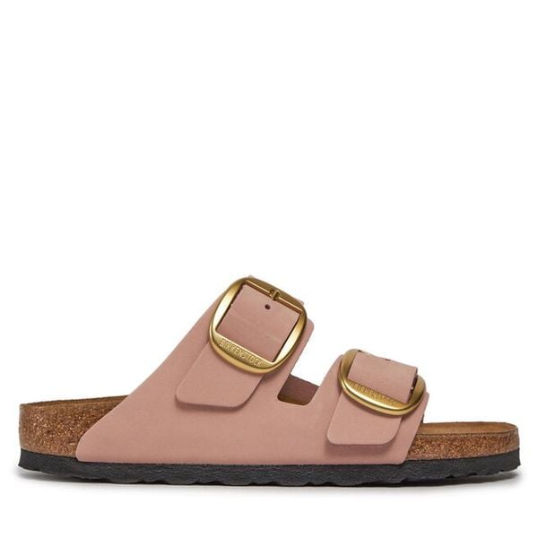 Klapki Birkenstock. Brązowe klapki damskie Birkenstock, bez wzorów, bez obcasa, bez zapięcia. Za 679.99 zł.