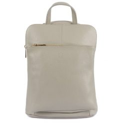 Plecak skórzany torebka 2w1 Vera Pelle S40 j. szary. Szare plecaki damskie bez wzorów, ze skóry, eleganckie. Za 249.99 zł.
