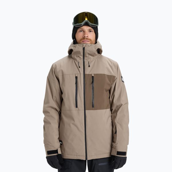 Kurtka snowboardowa męska Quiksilver Sycamore Solid 20K. Brązowe kurtki męskie Quiksilver, na zimę, l, bez wzorów, z materiału, rockowe, bez kaptura. Za 799.99 zł.